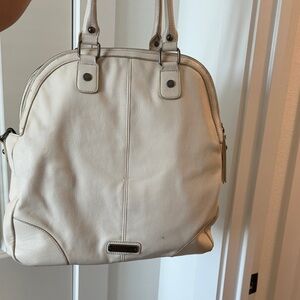 Elegant Cream Leather Tote Bag STEVE MADDEN